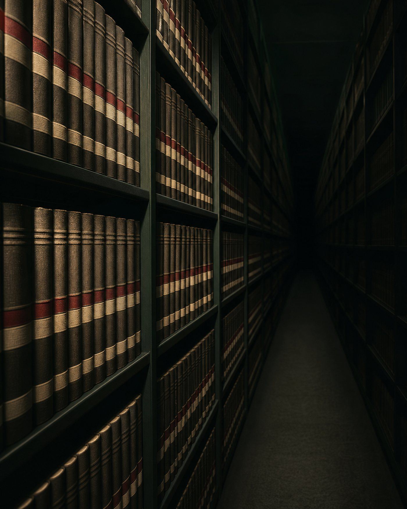 Archive shelving of bound legal volumes